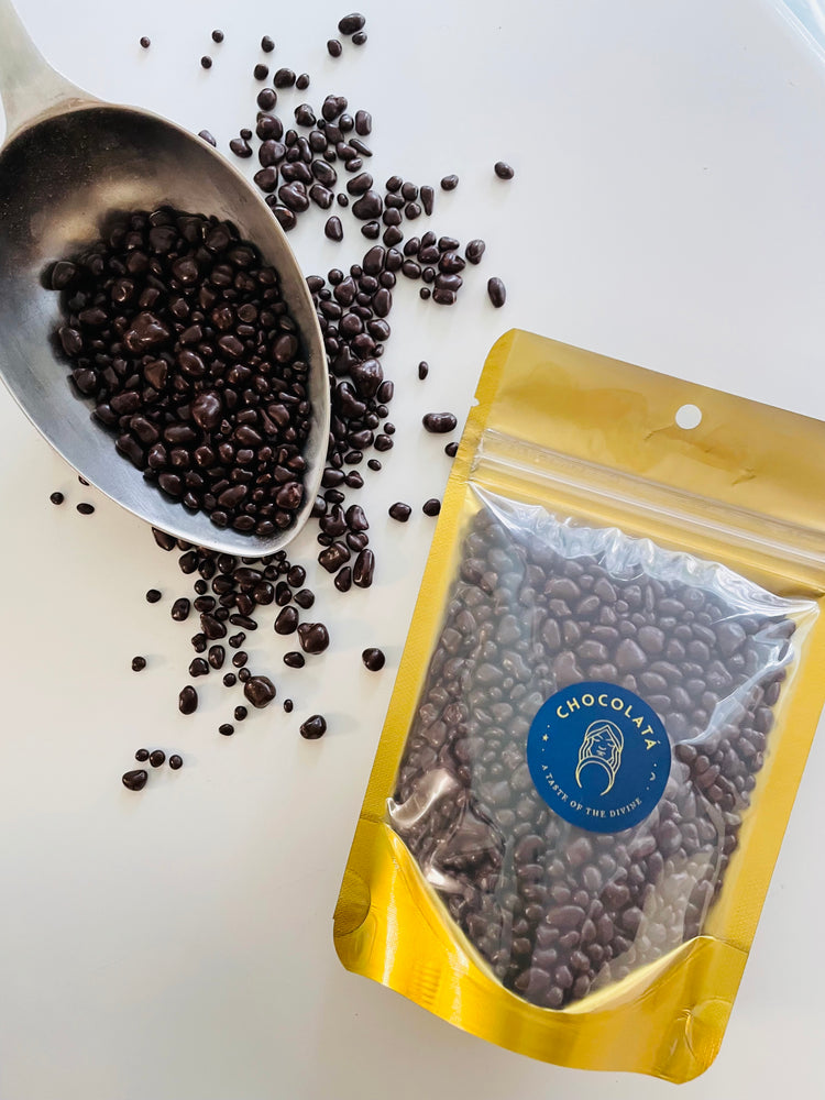 Chocolate covered cacao nibs from Ecuador