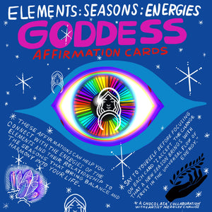 Goddess Cards~set of 4 affirmation cards on the elements. A collaboration w/ Artist Merrilee Challiss